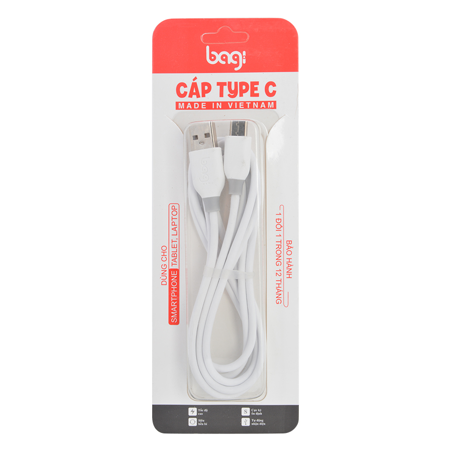Cáp sạc usb type-c Bagi CA150 1.5m