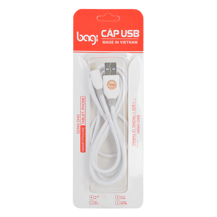 Cáp Sạc Lightning Bagi IB150 - Hàng Chính Hãng