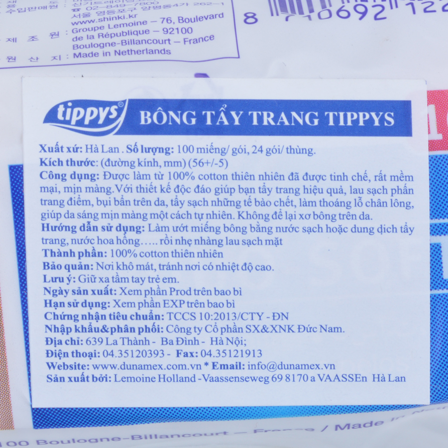 Bông Tẩy Trang Tippys Dou Soft (100 Miếng)