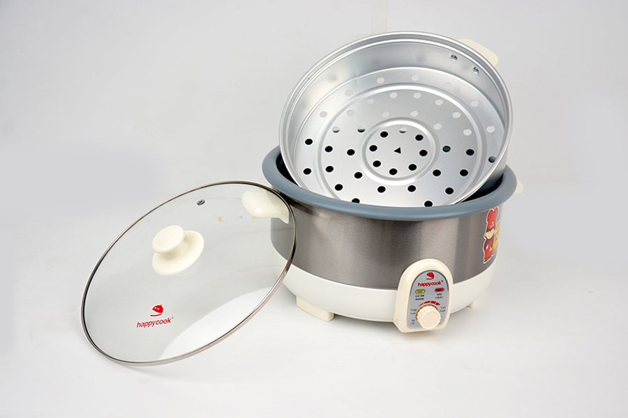 Nồi Lẩu Điện Có Xửng Happy Cook HCHP-350ST - Hàng Chính Hãng