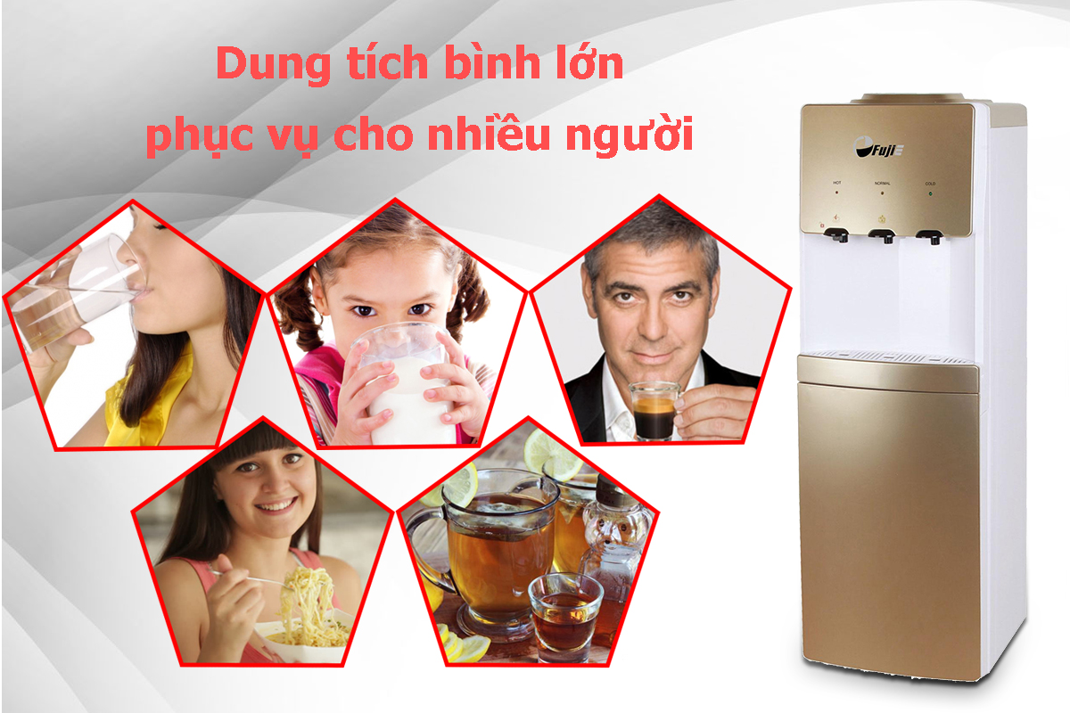 Cây Nước Nóng Lạnh Fujie WDBD20C - Trắng Đồng - Hàng chính hãng