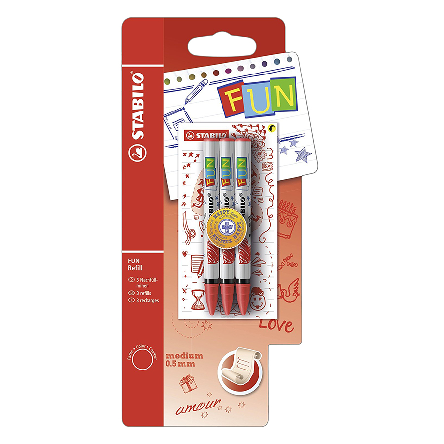 Vỉ 3 Ruột Bút Nước Stabilo FUN Refill EGR-FUN3