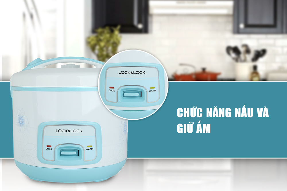 Nồi Cơm Điện Lock&amp;Lock EJR446BLU (1.8 lít) - Xanh Da Trời - Hàng chính hãng