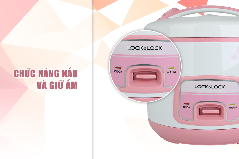 Nồi Cơm Điện Lock&amp;Lock  EJR446RED (1.8 lít) - Hồng - Hàng chính hãng