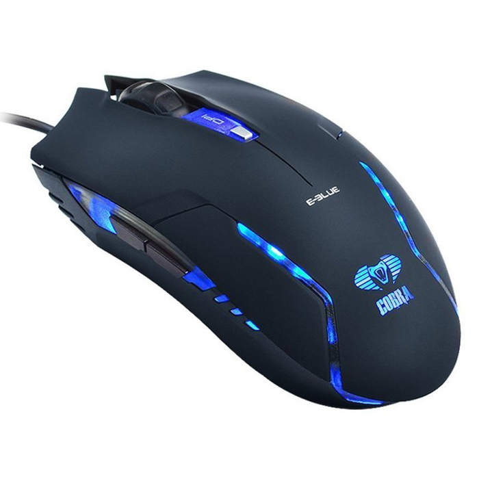 Chuột Quang Có Dây Gaming E-BLUE- EMS151 COBRA (Đen) - Hàng Chính Hãng