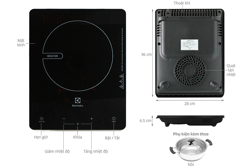 Bếp Điện Từ Electrolux ETD29KC - Đen - Hàng chính hãng