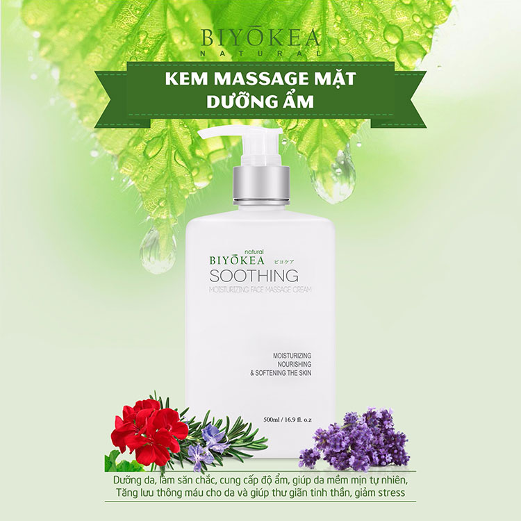 Kem Massage Mặt Dưỡng Ẩm Biyokea (500ml)