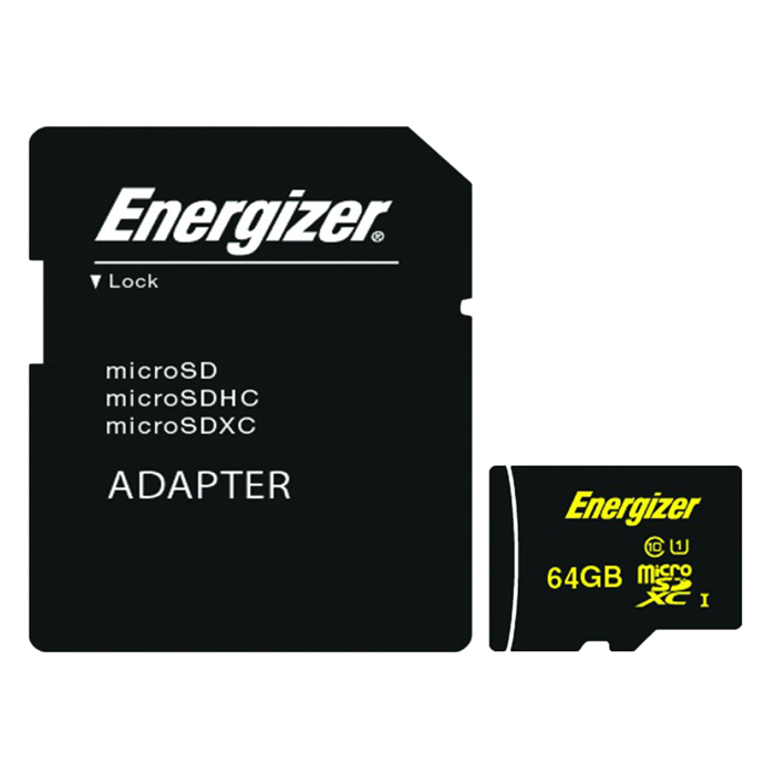 Thẻ Nhớ Energizer 64GB Micro SDXC Class 10 Up To 80mb/s (Kèm Adapter) FMDAAH064A - Hàng Chính Hãng