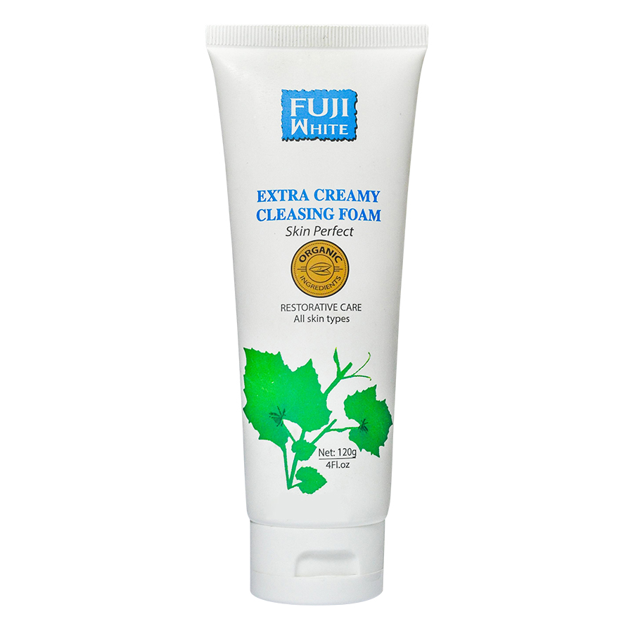 Sữa Rửa Mặt Sạch Da Thư Giãn Organic Fuji White Extra Creamy Cleansing Foam (120ml)