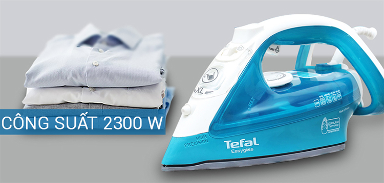 Bàn Ủi Hơi Nước Tefal FV3925 - Xanh - Hàng Chính Hãng