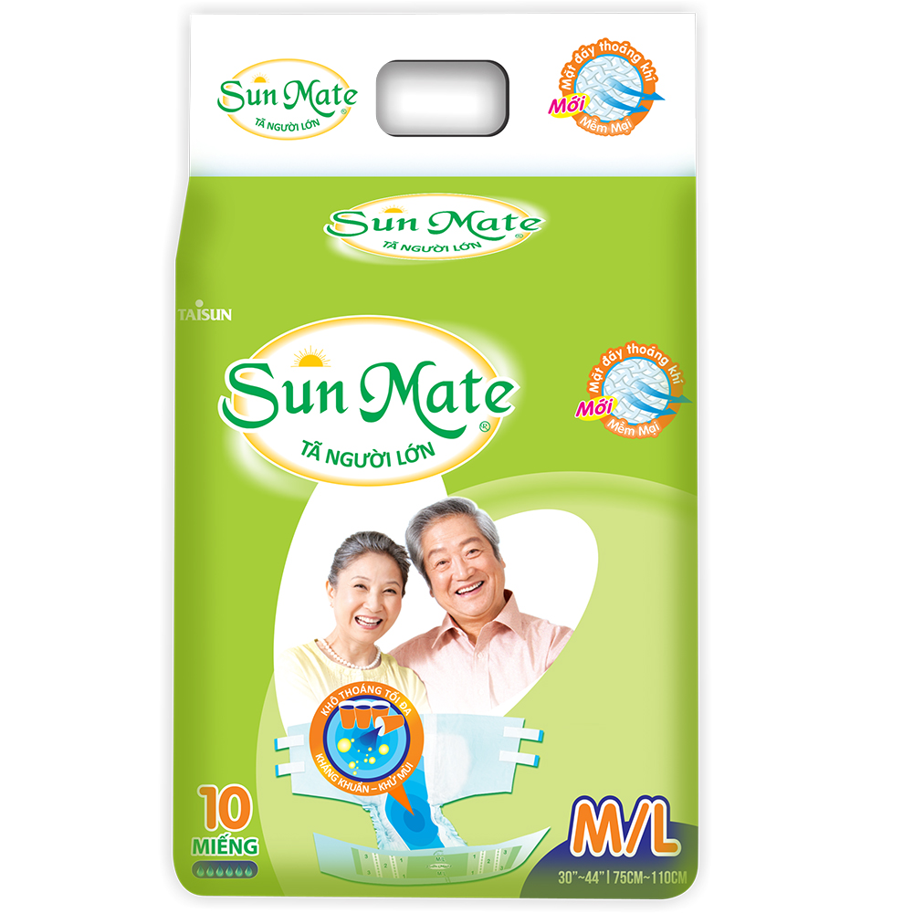 Tã Dán Người Lớn SunMate AX2 Size L10 (10 Miếng)