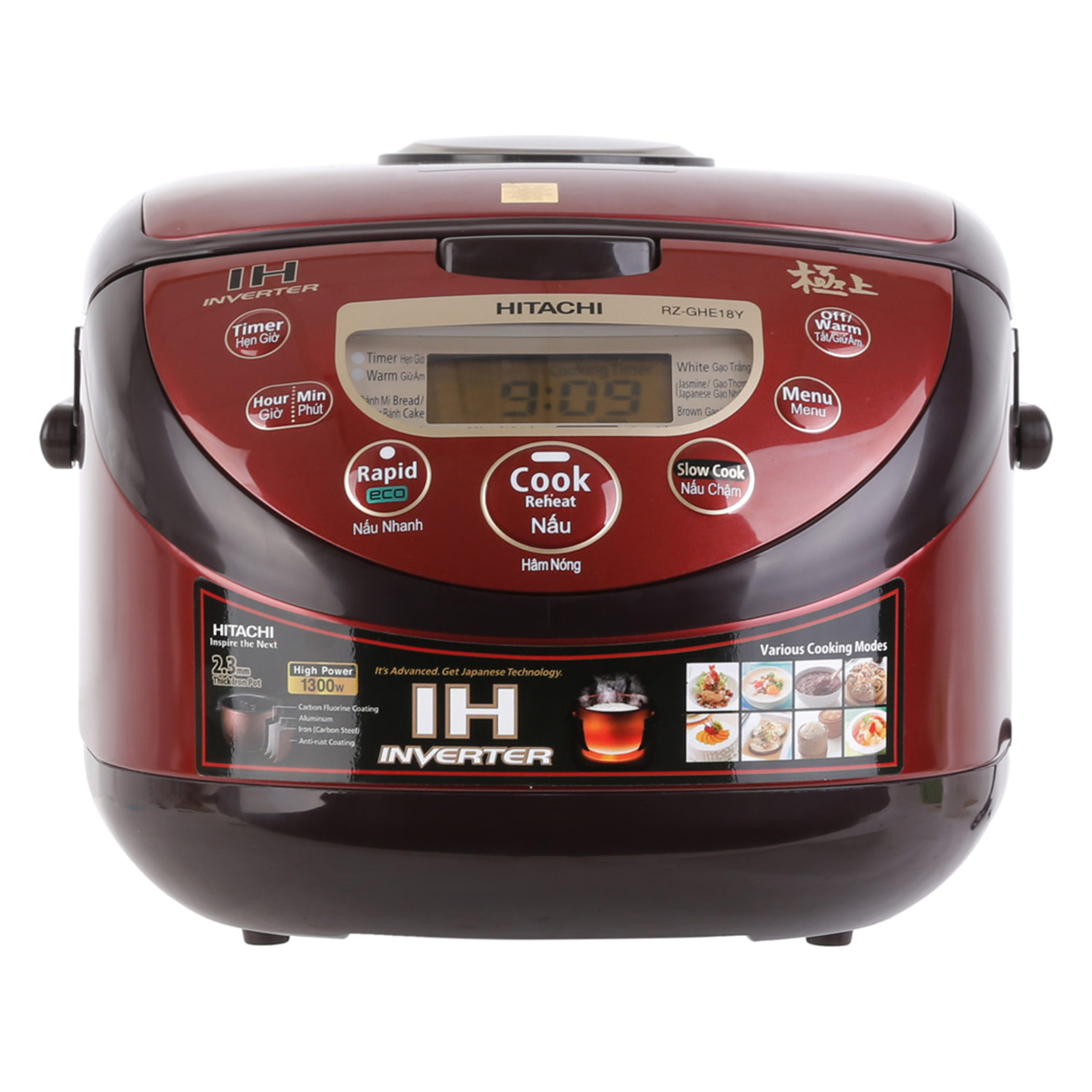 Nồi Cơm Điện Tử Hitachi RZ-GHE18Y - 1.8L - Hàng chính hãng