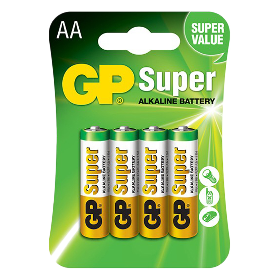 Pin Super GP GP15A-2U8 Alkaline AA (8 Viên/Vỉ) - Hàng Chính Hãng