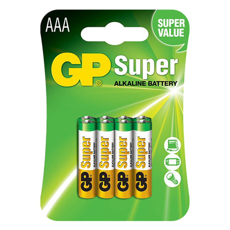 Pin Super GP GP24A-2U8 Alkaline AAA (8 Viên/Vỉ) - Hàng Chính Hãng