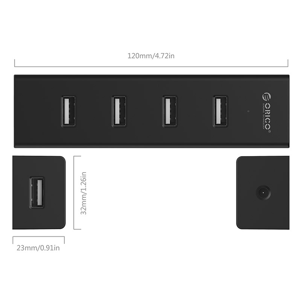 Hub USB 2.0 Orico 4 Cổng H4013-U2-03 - Hàng Chính Hãng