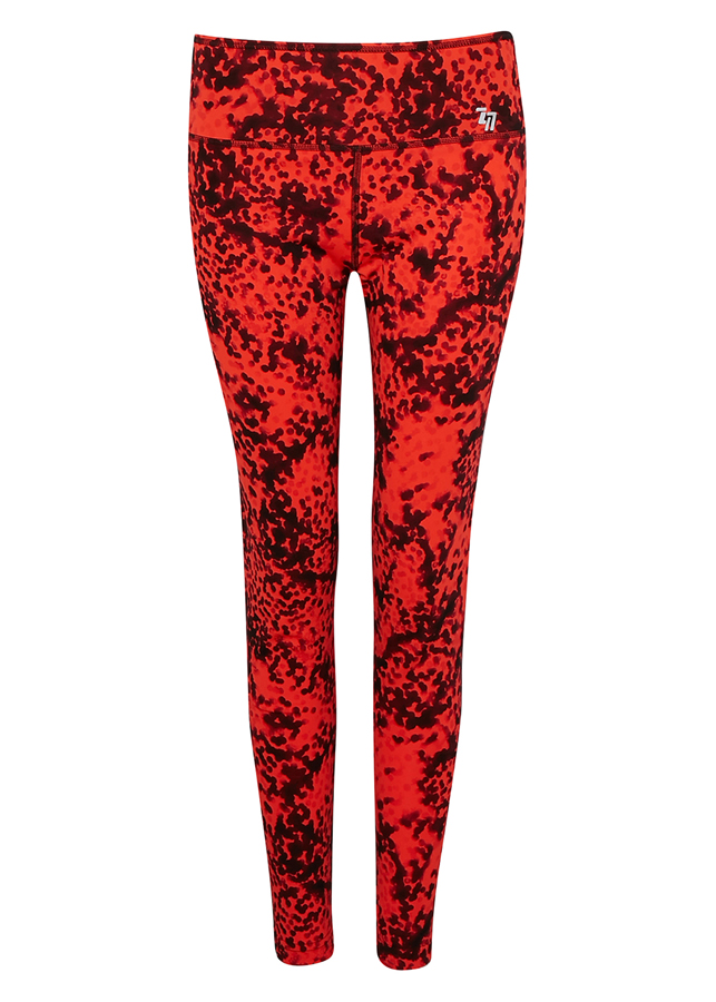 Quần Legging Nữ Just Feel Free H6840 - Cam Họa Tiết Đen