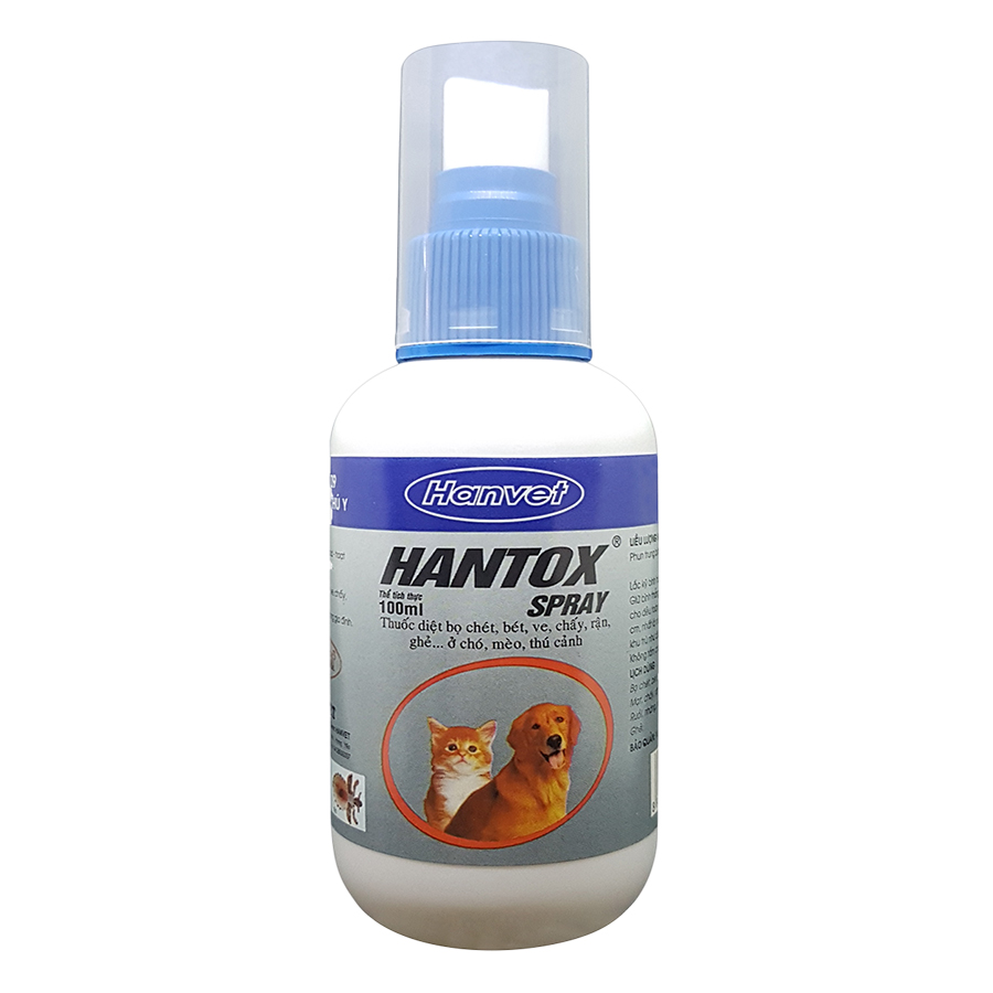 Thuốc Phun Xịt Ve, Ghẻ, Bọ Chét Chó Mèo Hanvet Hantox Spray