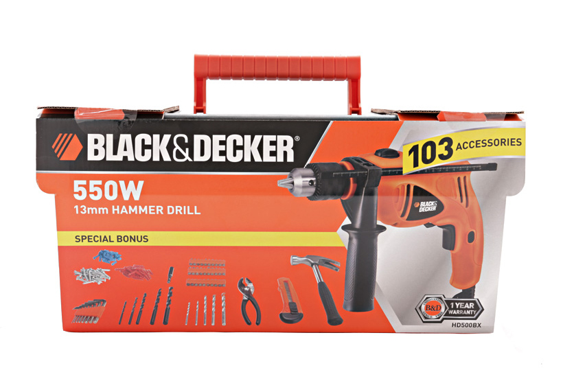 Bộ Máy Khoan Búa 100 Chi Tiết Black&amp;Decker HD500BX-B1