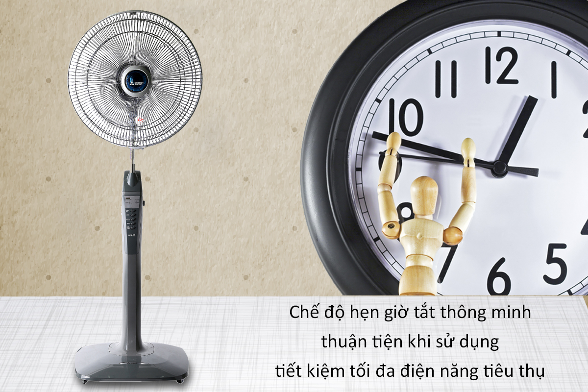Quạt Đứng Mitsubishi LV16-RV CY-GY - Xám Đậm - Hàng chính hãng