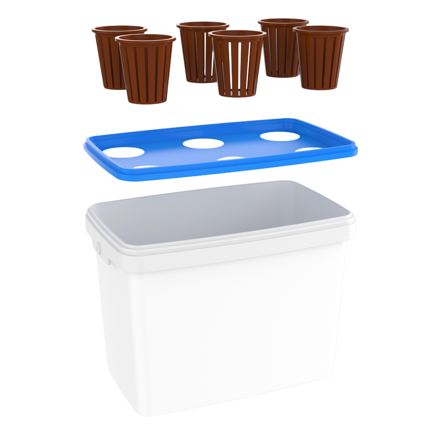 Bộ 10 thùng trồng thủy canh rau ăn lá - Hợp Trí Growbox Leafy Kit 10