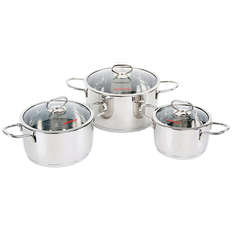 Hình ảnh Bộ Nồi Happy Cook Delux Nắp Kính HC06DLG