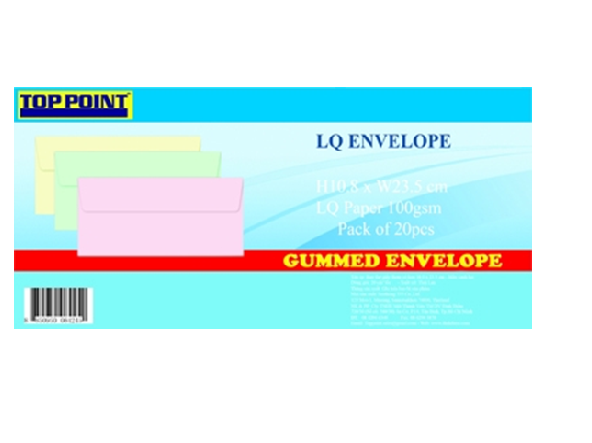 Bao Thư Trắng Toppoint Giấy Thơm Có Keo 10.8 x 23.5 cm - Xanh
