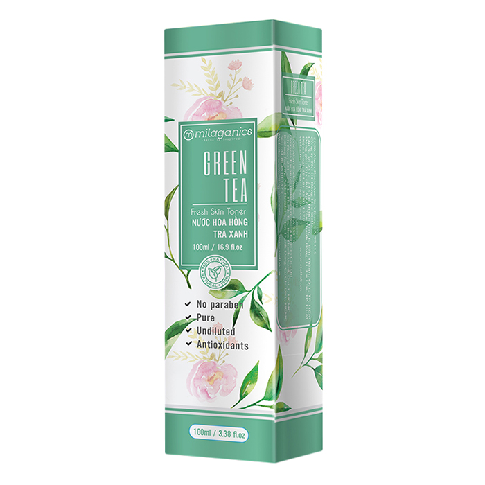 Nước Hoa Hồng Trà Xanh Milaganics Chai 100ml