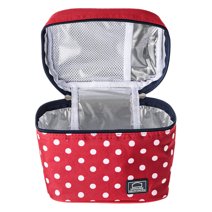 Bộ Túi Hộp Cơm Lock&amp;Lock Dotted Pattern Bag HPL758S3DR (470 - 470 - 300 ml) - Đỏ