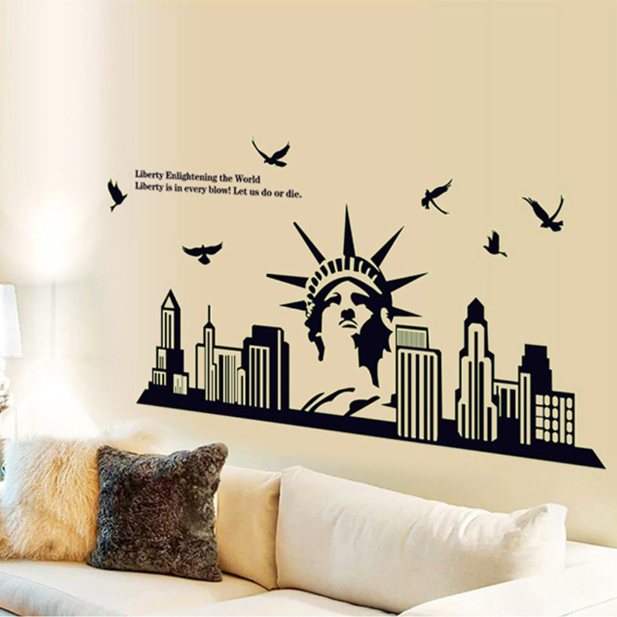 Decal Dán Tường Thành phố New York Dạ Quang Binbin PK94 (65 x 130 cm)