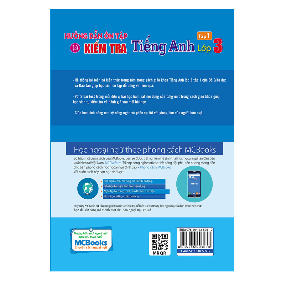 Hướng Dẫn Ôn Tập Và Kiểm Tra Tiếng Anh Lớp 3 - Tập 1 (Kèm Audio Tại App MCBooks)