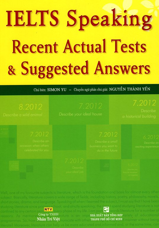 IELTS Speaking - Recent Actual Tests &amp; Suggested Answers