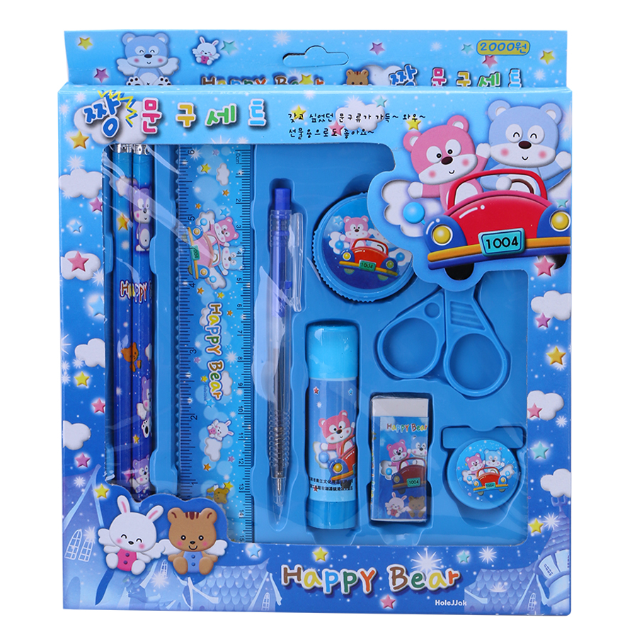 Bộ Dụng Cụ Học Tập 9 Món Cho Bé - Happy Bear