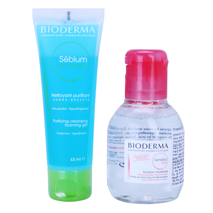 Bộ 2 Sản Phẩm Làm Sạch Chuyên Sâu Cho Da Nhạy Cảm, Hỗn Hợp Bioderma