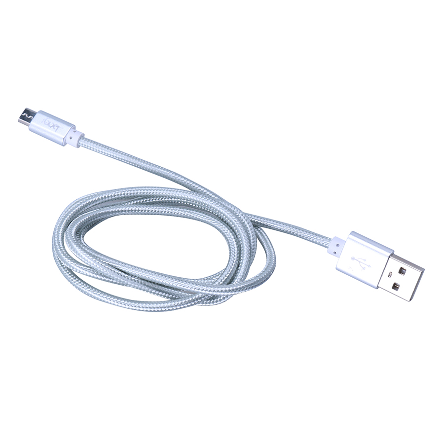 Cáp Sạc Dù Micro USB Bagi (1m) - Bạc - Hàng Chính Hãng