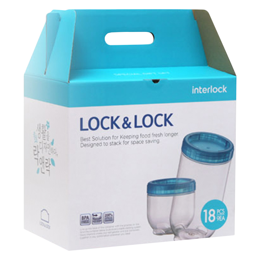 Bộ 9 Hộp Bảo Quản Lock&amp;Lock Interlock INL302S9 - Trắng