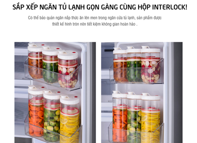 Hộp Đựng Thực Phẩm Lock&Lock Interlock INL413W - Trắng (2.1 lít)