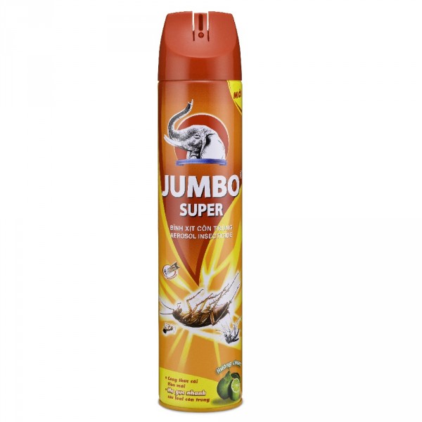 Bình Xịt Côn Trùng - Jumbo Vape - Multi - Insect Killer - Hương Cam Chanh Tự Nhiên (600ml) - 8934732201911