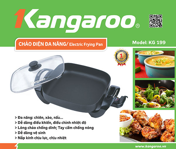 Chảo Điện Đa Năng Kangaroo KG199 - Hàng chính hãng