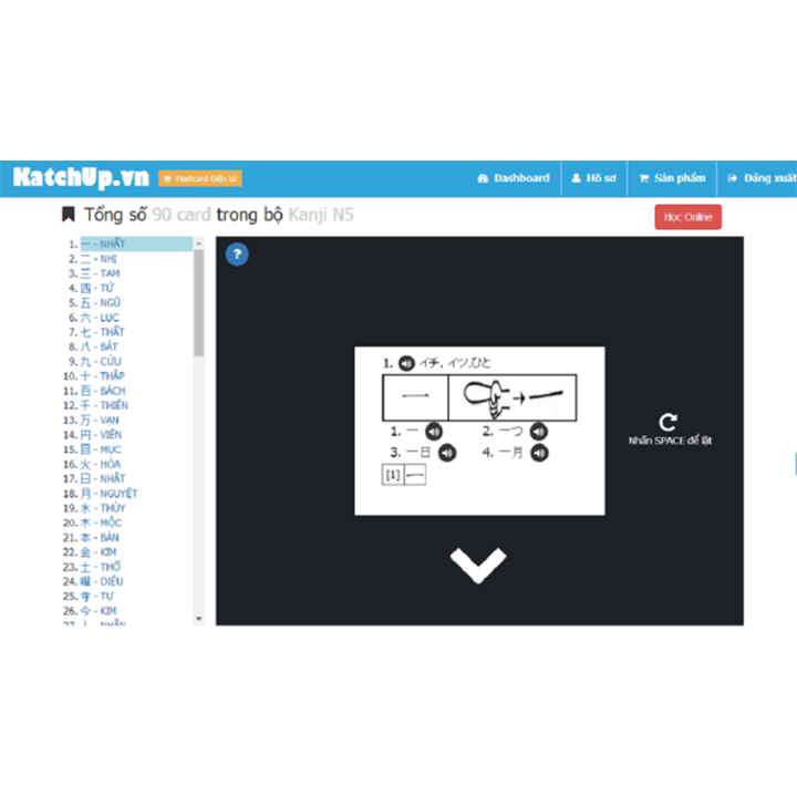 Bộ KatchUp Flashcard Từ Vựng Sơ Cấp N5,4 (Minna No Nihongo) Kèm Học Và Thi Online