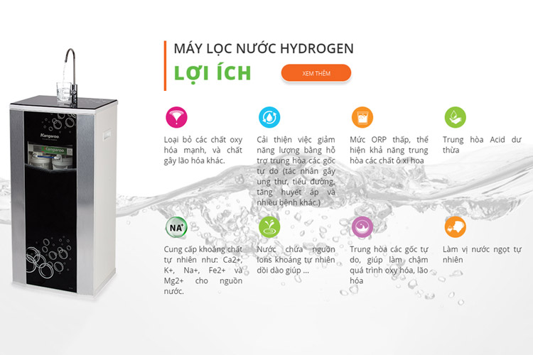 Máy Lọc Nước Kangaroo Hydrogen Có Vỏ KG100HQ vỏ VTU - Hàng chính hãng