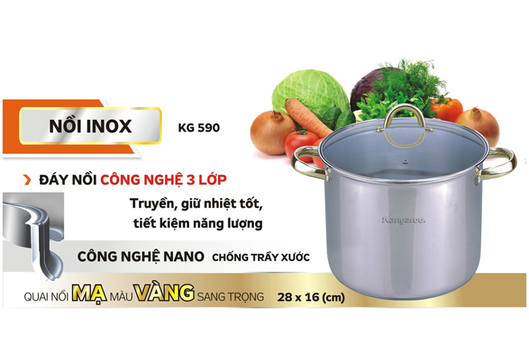 Nồi Canh Inox Đáy Từ Kangaroo KG590