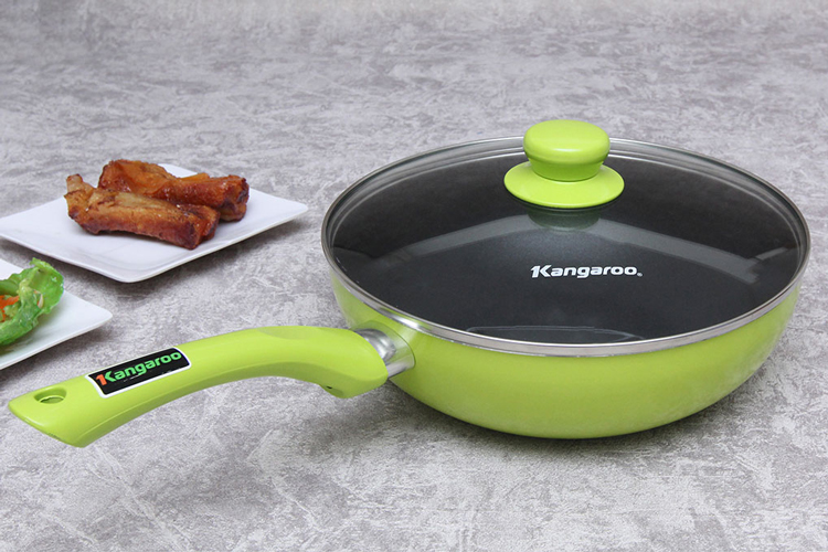 Chảo Chống Dính Vung Kính Kangaroo KG919 - 24cm