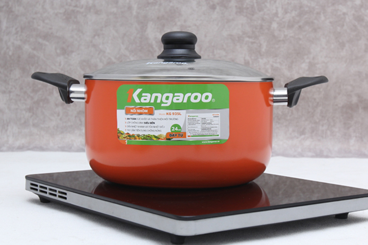 Nồi Canh Nhôm Sắc Màu CD Đáy Từ Kangaroo KG935L - 24cm