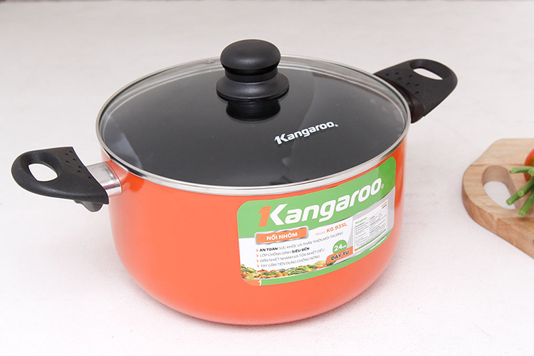 Nồi Canh Nhôm Sắc Màu CD Đáy Từ Kangaroo KG935L - 24cm