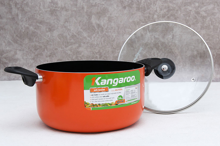 Nồi Canh Nhôm Sắc Màu CD Đáy Từ Kangaroo KG935L - 24cm