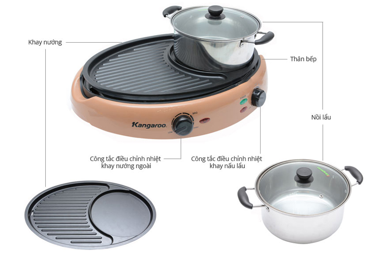 Lẩu điện Kangaroo KG95N (nướng)