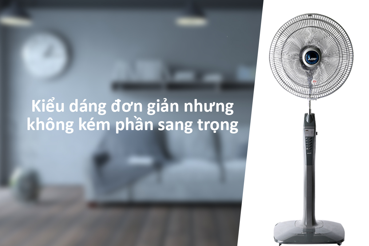 Quạt Đứng Mitsubishi LV16-RV CY-GY - Xám Đậm - Hàng chính hãng