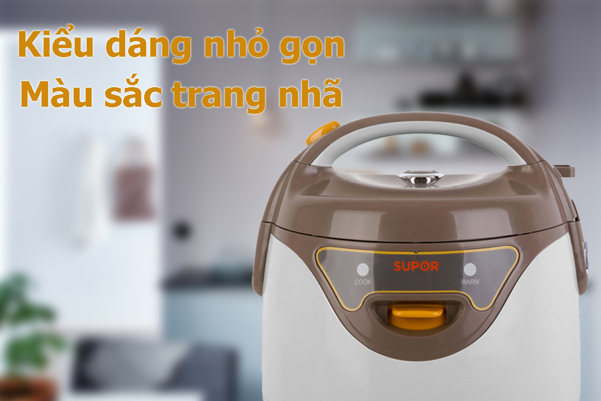 (Hàng chính hãng) Nồi cơm điện Mini Supor CFXB-16YB3VN-36 0.8l (Trắng nâu)