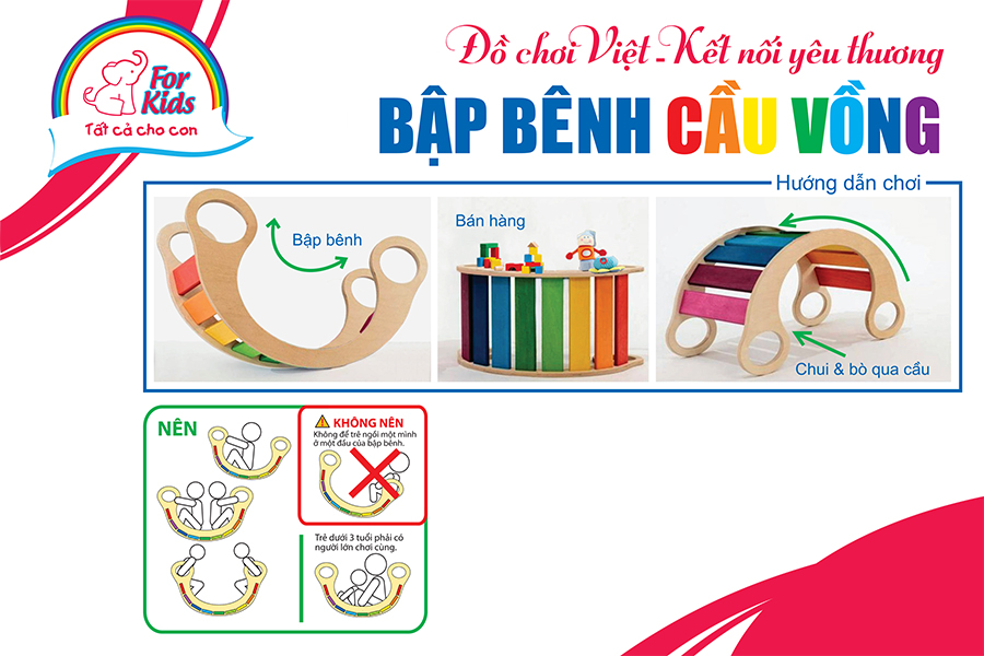 Đồ chơi bập bênh cầu vồng Forkids FKS-037