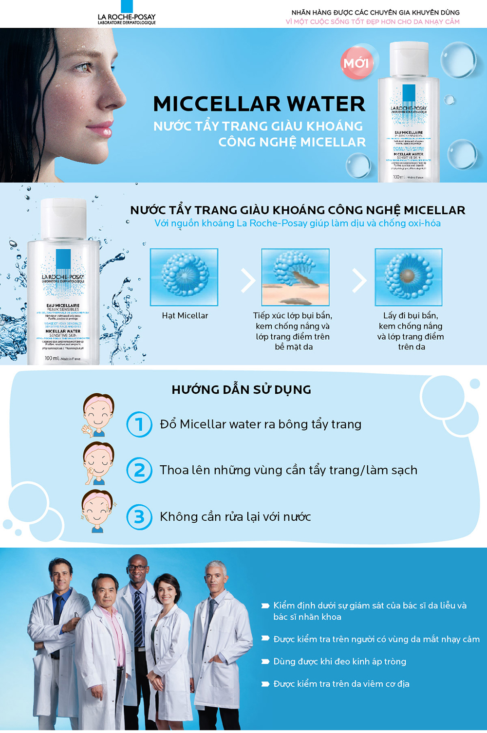 Nước Tẩy Trang Làm Sạch Sâu & Kiểm Soát Bã Nhờn Cho Da Dầu Nhạy Cảm La Roche-Posay Micellar Water Ultra Oily Skin 100ml